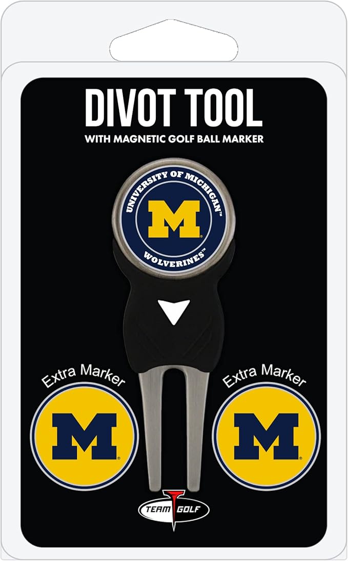 Team Golf NCAA Unisex-Adult Team Golf NCAA Divot Tool with 3 Golf Ball Markers Pack, Markers are Removable Magnetic Double-Sided Enamel