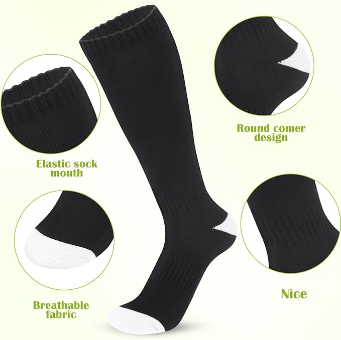 Haysandy 2 Pairs Baseball Softball Socks Athletic Soccer Football Sports Socks Over the Calf for Adult Men Women