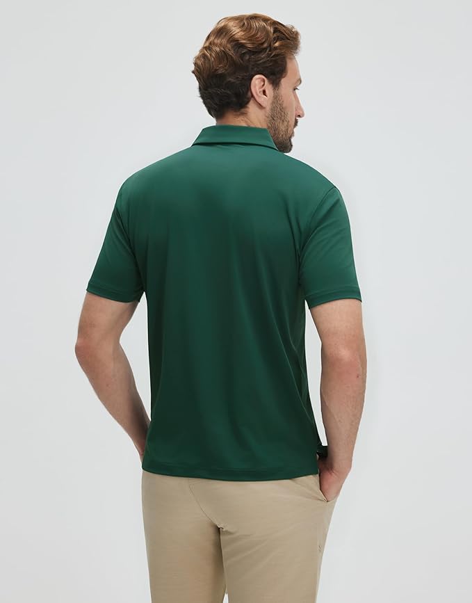 Mens Polo Shirts Short and Long Sleeve Casual Solid Stylish Dry Fit Performance Designed Collared Golf Polo Shirts for Men