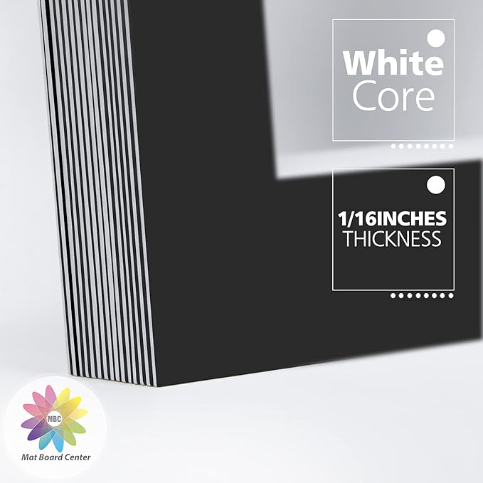 Mat Board Center, 11x14 for 8x10 Black Color Mats - Image 8