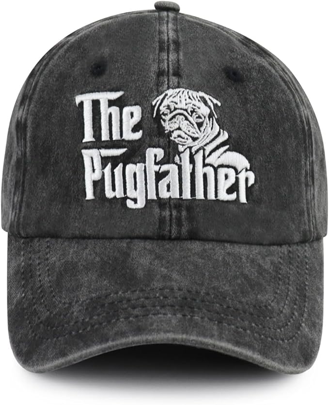 The Rodfather Pugfather Dogfather Grilfather Hats for Men, Adjustable Embroidered Dad Baseball Cap