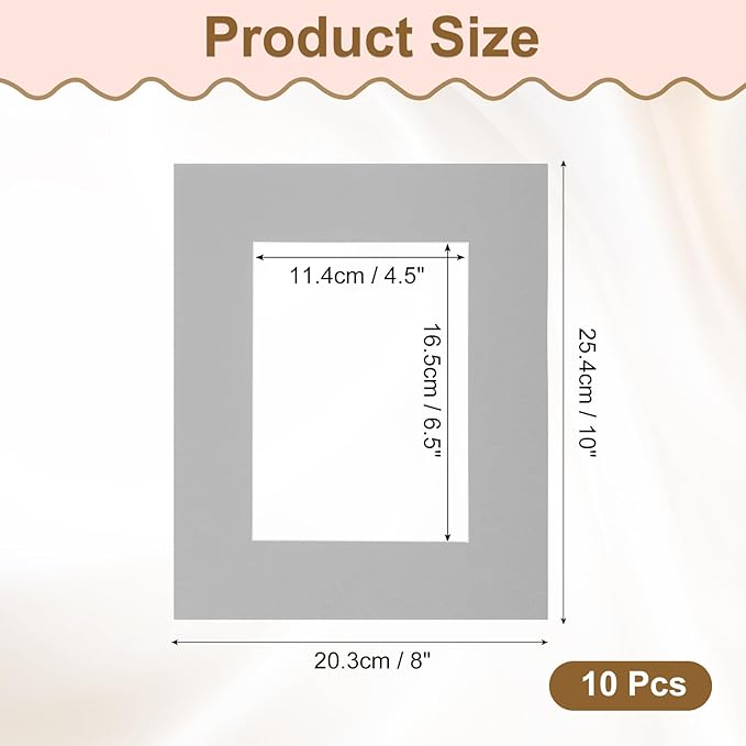 uxcell 10Pcs Picture Mats, 8 x 10 Mat Board Center - Image 2