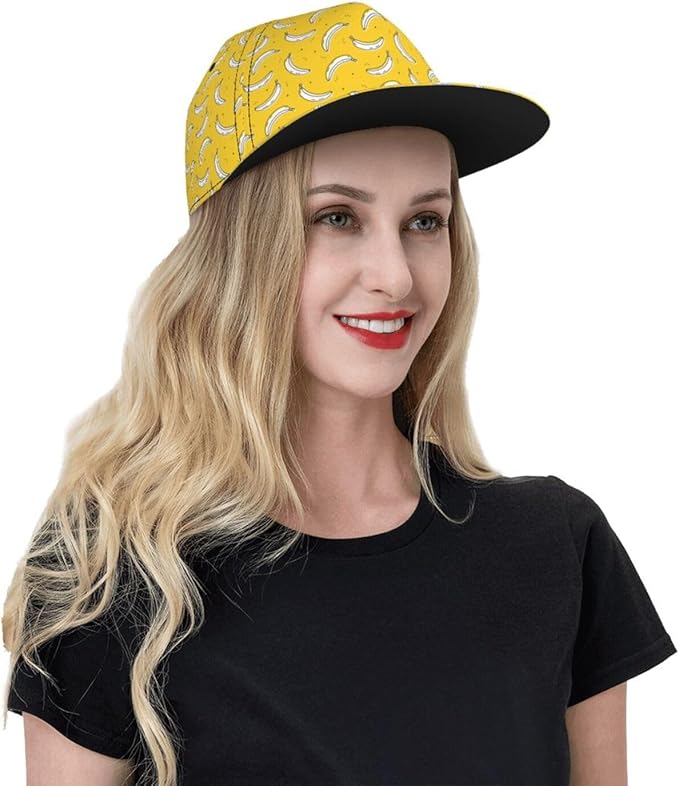 Fashion Snapback Hat for Men Women, Hip Hop Style Baseball Cap Flat Bill Hats Adjustable Trucker Sun Hat