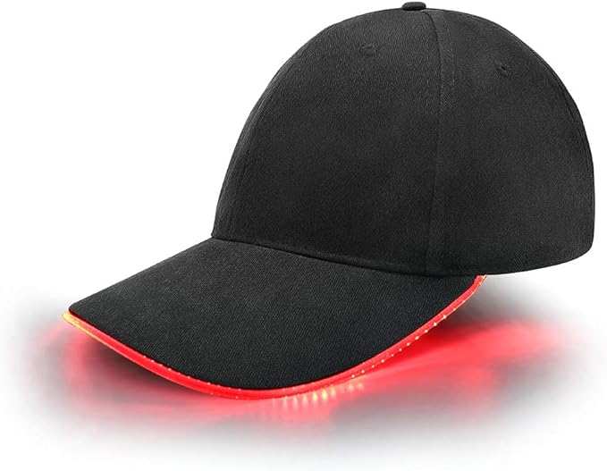 JIGUOOR LED Hat Light Up Baseball Cap Flash Glow Party Hat Rave Accessories for Festival Club Stage Hip-hop Performance