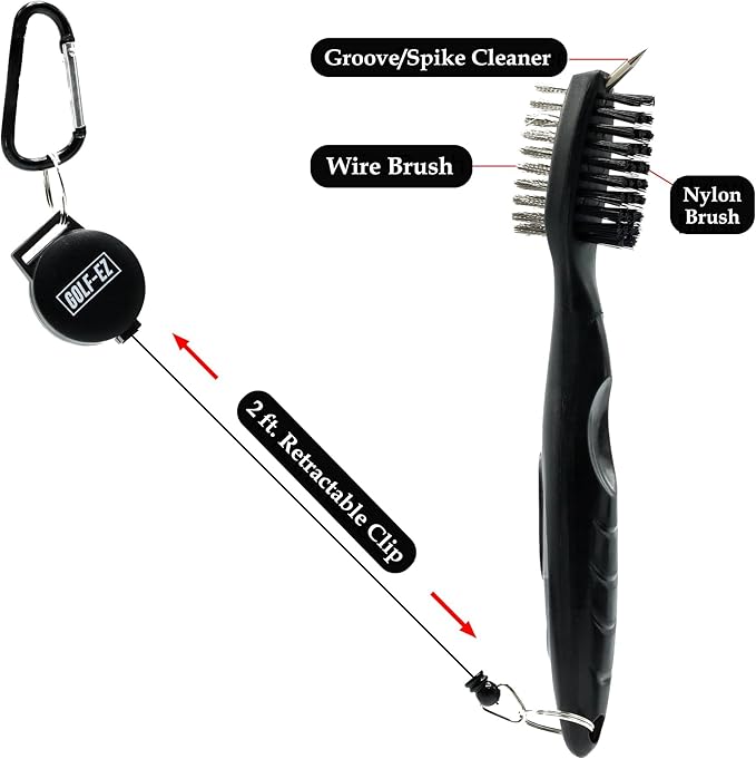 Golf Essentials Kit | Must-Have Accessories – Water Brush, Towel, Club Brush, Ball Marker, Divot Repair Tool, Ball & Tee Holder, Golf Gifts for Men & Women
