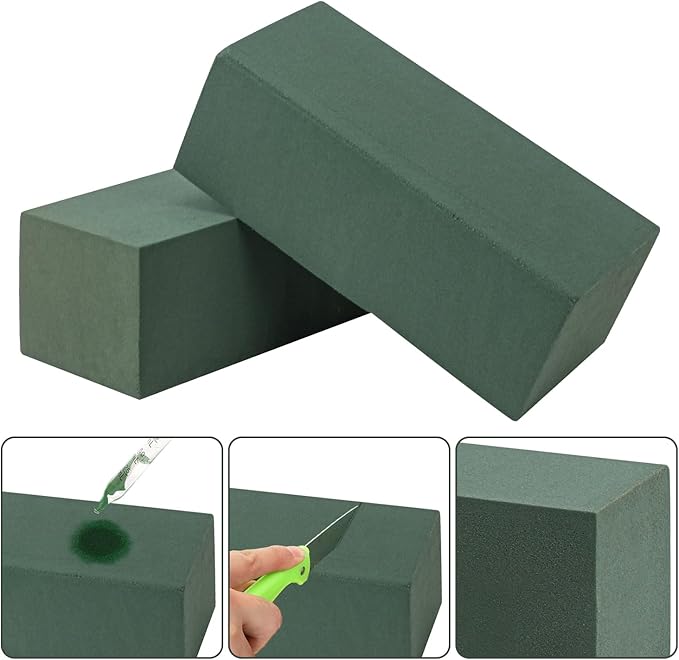 IHDYPPEW 8 PCS Green Floral Foam Blocks, Dry and Wet Florist Foam - Image 3