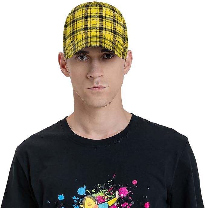 Vintage Cute Plaid Baseball Cap for Men Women,Adjustable Dad Hat Baseball Hat Summer Snapback Cap Outdoor
