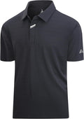 Damipow Premium Golf Shirts for Men Dry Fit Performance Polo Short Sleeve Collared Shirt