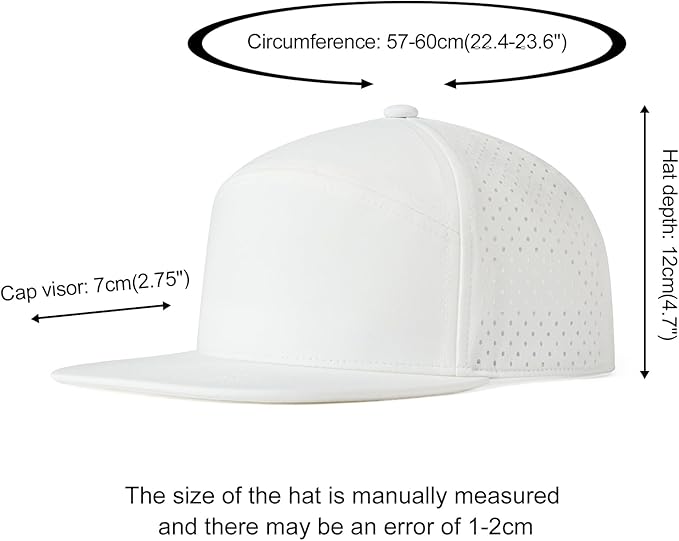 FEINION Men Flat Brim Adjustable Performance Hat Snapback Laser Perforated Baseball Cap