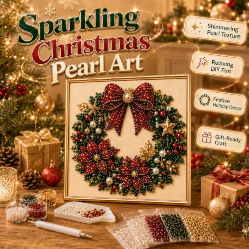 3 PCS Christmas Santa Claus Pearl Diamond Painting Art Kits,3D DIY Beads
