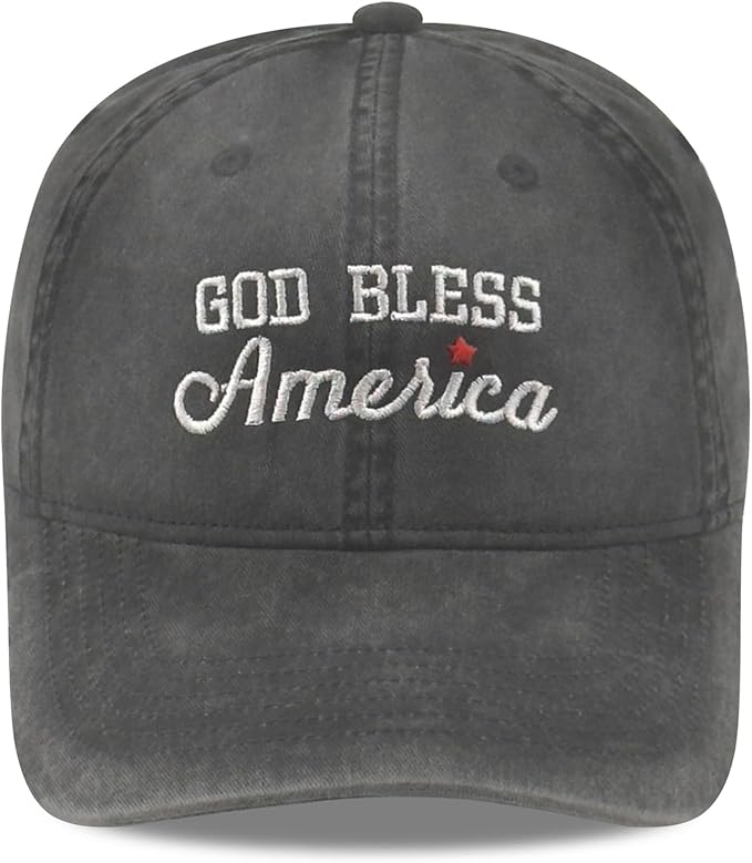 Faith Christian Patriotic Embroidered Baseball Cap, Vintage Cotton Dad Hat for Men Women, Birthday
