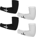 2 Pairs Faith Cross Arm Sleeves Christian Religious Compression Arm Sleeves Polyester Cooling Outdoor Sports Accessories for Men Women Football Baseball Volleyball Running Cycling Black White