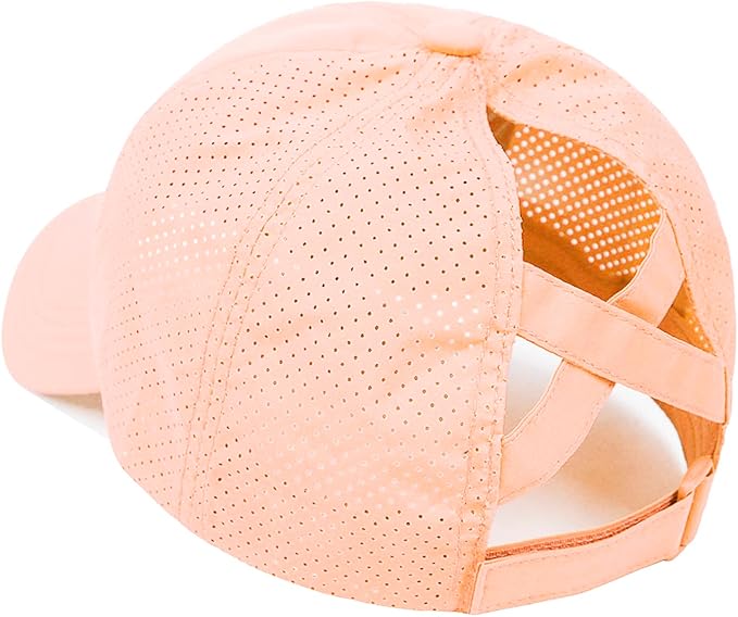HGGE Womens Criss Cross Ponytail Baseball Cap Adjustable High Messy Bun Ponycap Quick Drying Hat