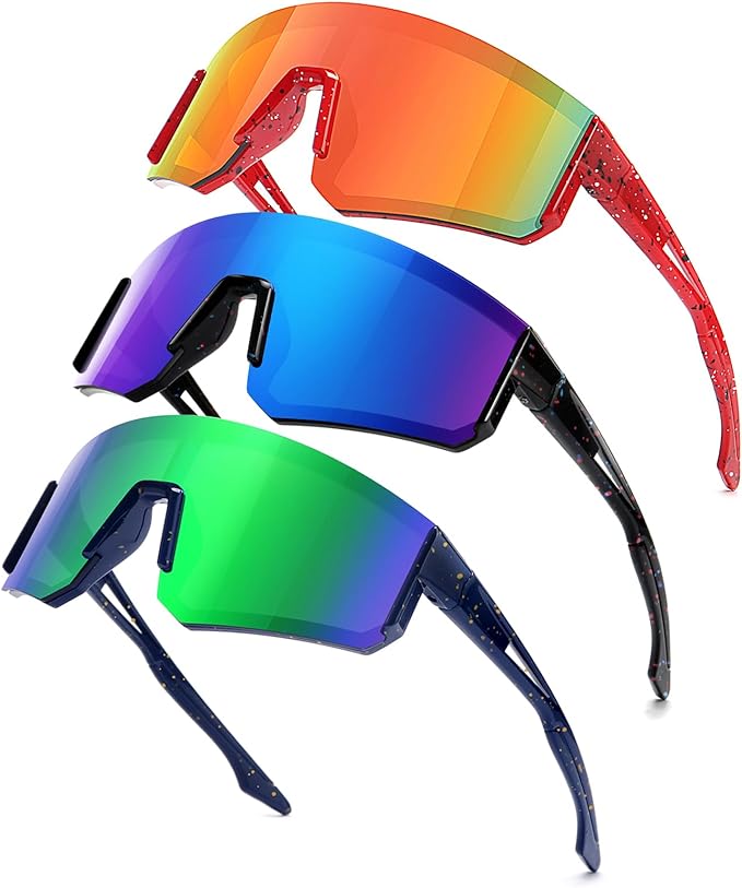 SEKKAF Youth Baseball Sunglasses for Boys Girls Age 6-12 Softball Cycling Sports Sunglasses for Kids Lightweight Frame