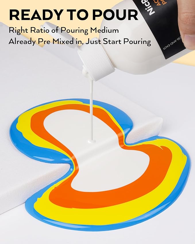 Nicpro 14 Colors 8.45oz Acrylic Pour Paint Supplies Kit, Large Volume Premixed - Image 2