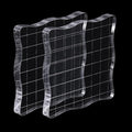 2Pcs Clear Stamp Blocks Set, 3 x 3 Inch Wave-Like Acrylic Blocks by QIMOO