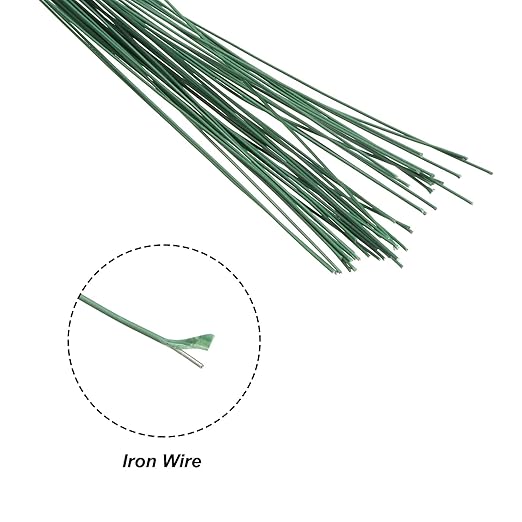 PATIKIL 32 Inch 24 Gauge Floral Stem Wire, 3 Pack/120 Pieces Bouquet Stem Paper - Image 4