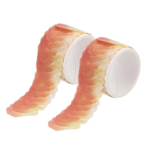 uxcell 2 Rolls Petal Washi Tape, 80 Pieces Floral Decorative Tape Colored by uxcell