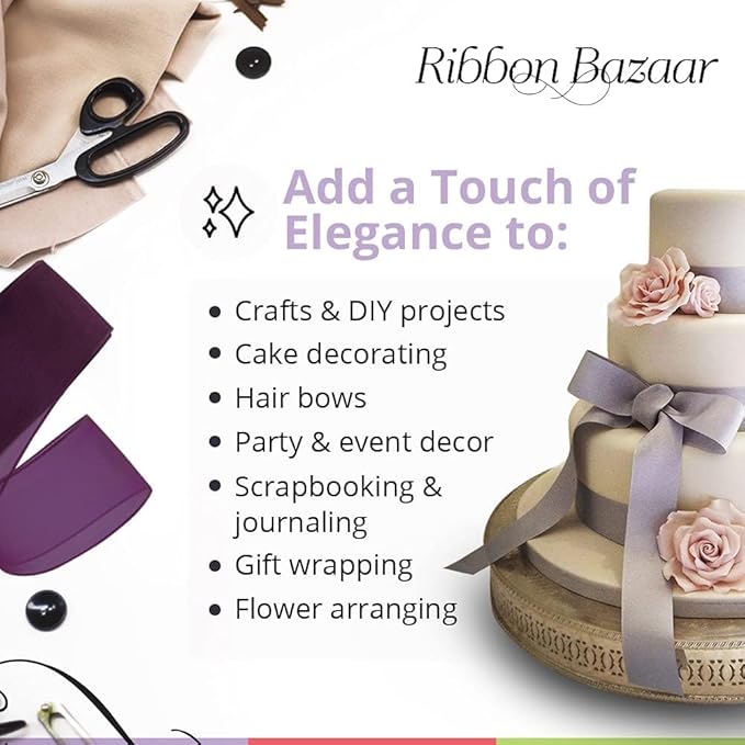 Ribbon Bazaar Sheer Organza Wired Ribbon - Image 6