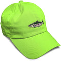 Custom Soft Baseball Hat Embroidered Dad Hat Fish Rainbow Trout Men & Ladies Baseball Cap Cotton