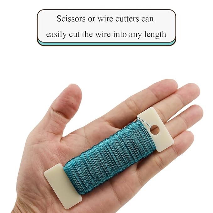 HAHIYO 26Gauge Blue Metal Floral Wire - Image 4