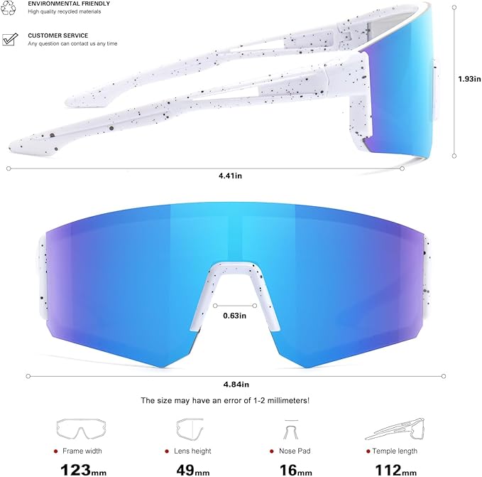 SEKKAF Youth Baseball Sunglasses for Boys Girls Age 6-12 Softball Cycling Sports Sunglasses for Kids Lightweight Frame