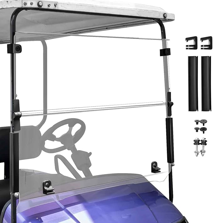 4.5mm Extra Thick Golf Cart Windshield for EZGO TXT 1995-2013 Models Gas and Electric, Acrylic, Transparent