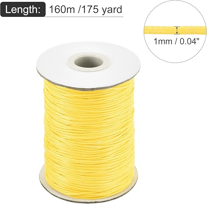 MECCANIXITY Waxed Cord 1mm Waxed Polyester Cord 175 Yard Wax String - Image 2