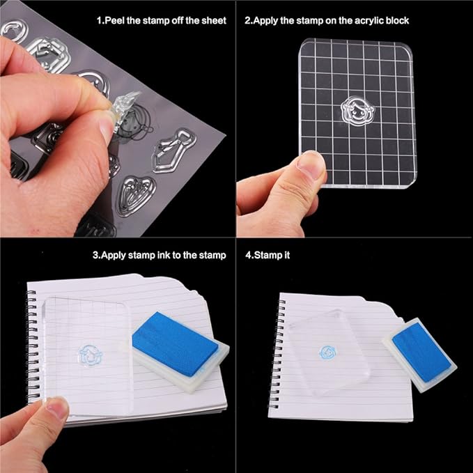 CCINEE Clear Stamp Block Transparent Acrylic Block - Image 4