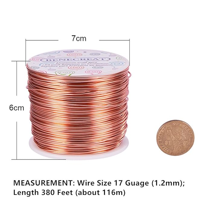 BENECREAT 17 Gauge Jewelry Craft Aluminum Wire 380 Feet Bendable Metal - Image 4