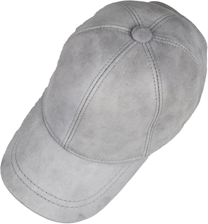 Suede Leather Baseball Cap – Unstructured 6 Panel Adjustable Strapback Hat for Men & Women