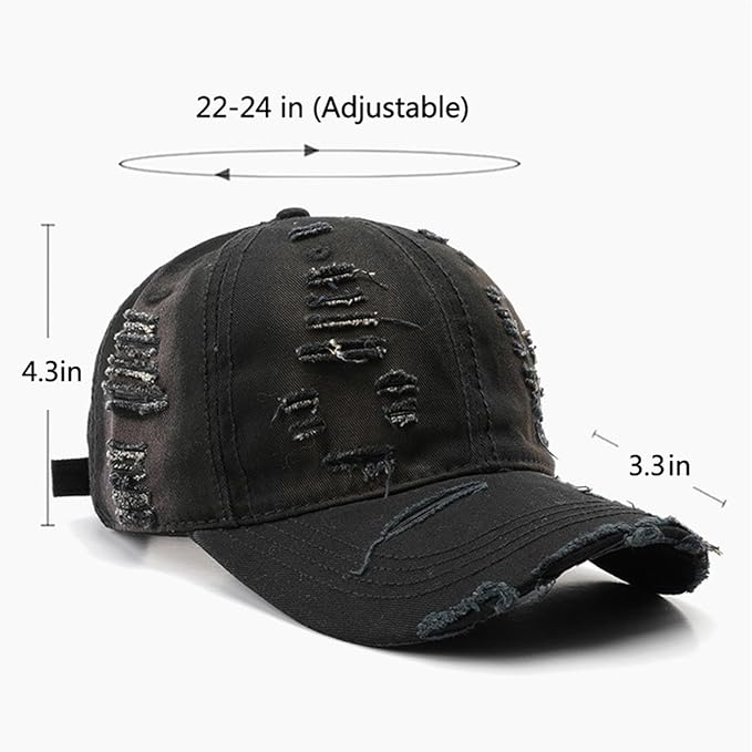Trendy Original Washed Distressed Unstructured Baseball Cap Denim Cotton Soft Caps Adjustable Vintage Dad Hats Unisex