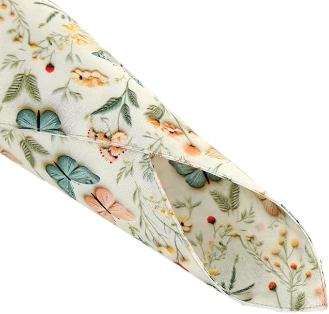 2 Pack Dog Bandana Reversible Triangle Bibs Scarf Accessories Butterfly Flower for Cats Pets Animals