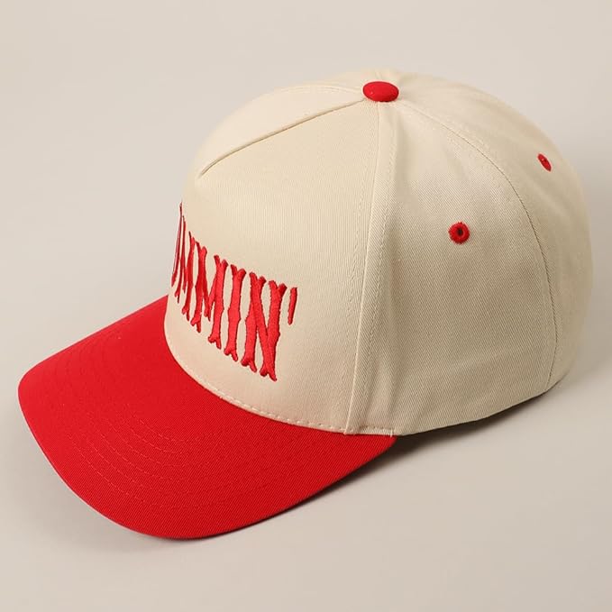 MIRMARU Two-Tone Vintage Canvas Trucker Hats for Men & Women, Adjustable Size Baseball Caps with Trendy Embroidered Design