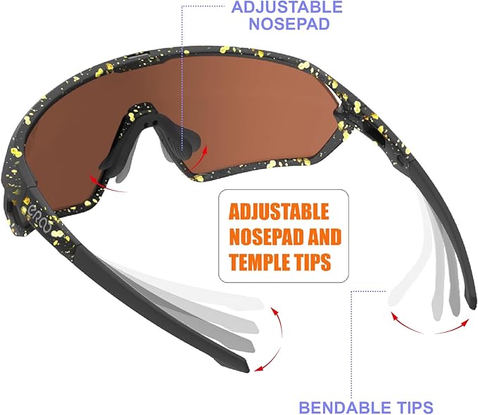 Youth Baseball Polarized Kids Sunglasses for Boys Girls Age 6-12 with Carrying Case Cycling Softball Padel Lightweight