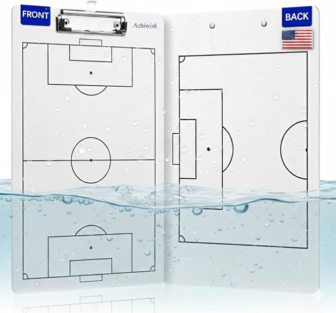 Soccer Coaching Board, Professional Soccer Tactics Board for Coaches, Portable Dry-Erase Soccer Whiteboard for Tactical Diagrams and Game Analysis
