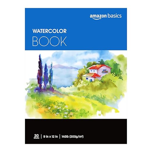 Amazon Basics Watercolor Pad, 140 lb / 300 gsm, 30 Sheets by AmazonBasics