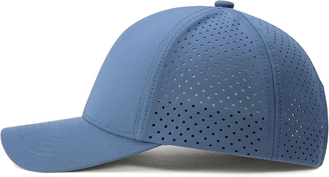 VOBOOM Men Quick Dry Baseball Cap Laser Cut Mesh Ball Curved Brim Snapback Hat
