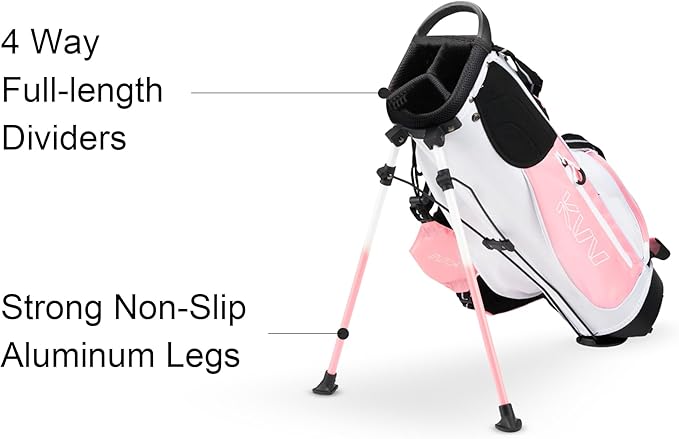KVV Junior Golf Stand Bag, Lightweight Golf Stand Bag for Children Kids Ages 4-6/7-9/10-12