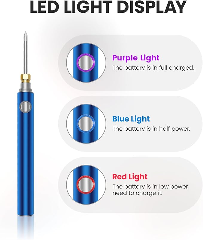 Cordless Soldering Iron Kit, Wireless Electric Soldering Gun Pen, 1100mAh Large - Image 3