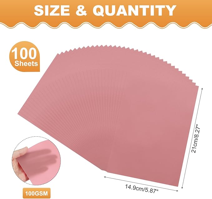 MECCANIXITY 100 Sheet Colored Vellum Paper 5.9" x 8.3", 100gsm Translucent - Image 2