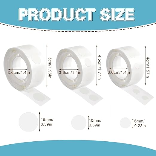 UPINS Glue Points Dots, 6 mm, 10 mm, 15 mm - Image 2