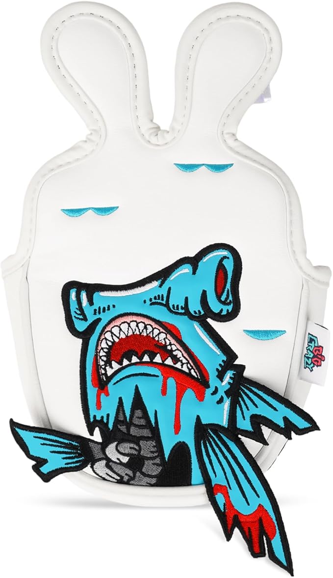 Big Crazy Golf Head Covers, Golf Club Covers Funny, Driver Headcovers, Golf Club Covers, Fairway Woods Head Covers, Hybrids Headcover, Putter Cover with Soft Lining for Golf Gift Hammerhead Sharks