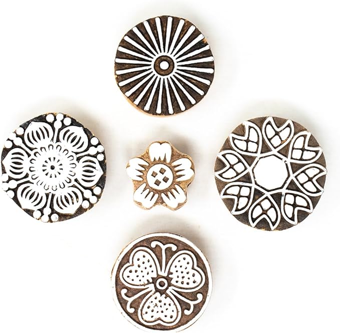 Hashcart Wooden Indian Traditional Design Printing Stamps/Blocks - Image 2