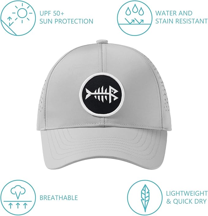 BASSDASH UPF 50+ Quick Dry Baseball Cap Water Resistant Laser Cut Mesh Snapback Hat for Men Women Fishing Hiking FH14