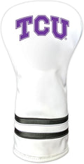 Team Golf NCAA White Vintage Driver Golf Club Headcover, Form Fitting Design, Retro Design
