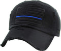 KBETHOS Flag USA America Military Thin Blue Line Thin Red Line Vintage Distressed Baseball Cap Dad Hat Unisex Adjustable…
