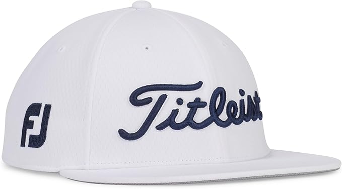 Titleist Tour Elite Flat Bill Golf hat, White/Navy