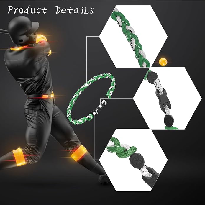 18inch Baseball Necklace,Fashion Tri-Braided Rope Tornado Necklace for Sports Fan