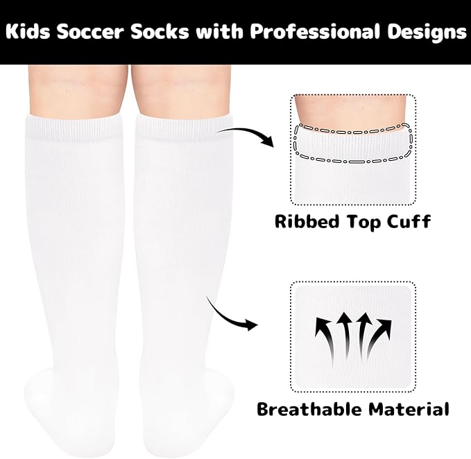 Olreco 1 Pack Toddler Kids Youth Soccer Socks Girls Boys Baseball Socks Youth Knee High Softball Football Accessories Cotton